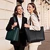 RAINSMORE Tote Bags for Women PU Leather Handbags for Women with Zip Women's 14 Inch Laptop Tote Bag Large Capacity Ladies Shoulder Hand Bag for Work School Shopping Daily Use Black #1