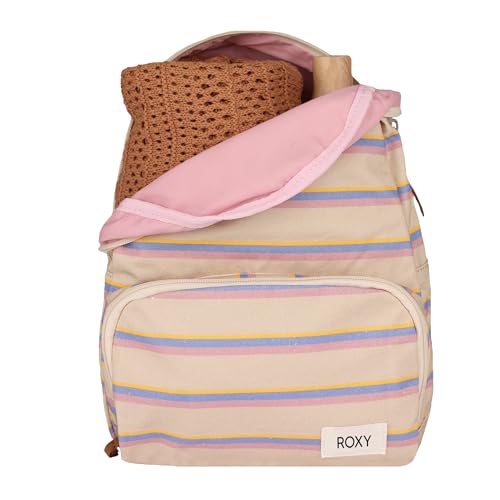 Image of Roxy Women's Always Core Backpack | Travel | Everyday Carry | Beach | Polyester | 8L Capacity - Banana Cream Stripe