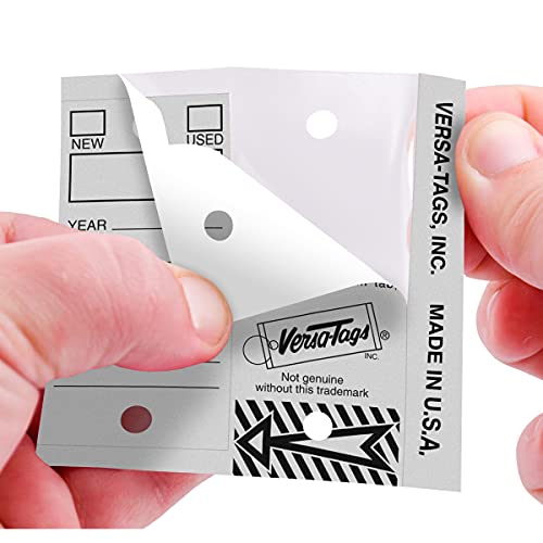 Image of Versa-Tags Gray Self-Protecting Key Tags with Chrome-Plated Split Rings, 1000 Count Automotive Dealership Key Tags for Car Truck RV Inventory & Service Organization