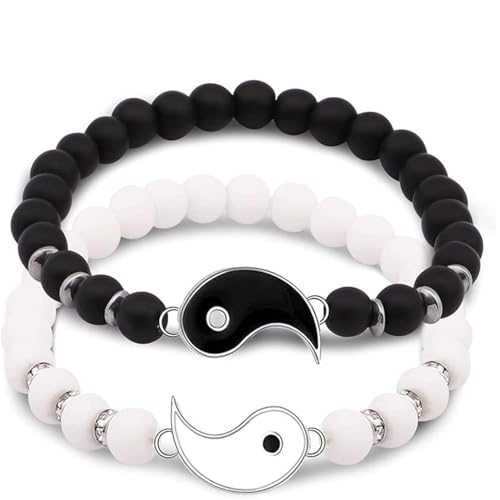 SHAMO 2 Matching Yin Yang Bracelets Ajustables D'amitié, Relation, Petit Ami Petite Amie et de Meilleur Ami