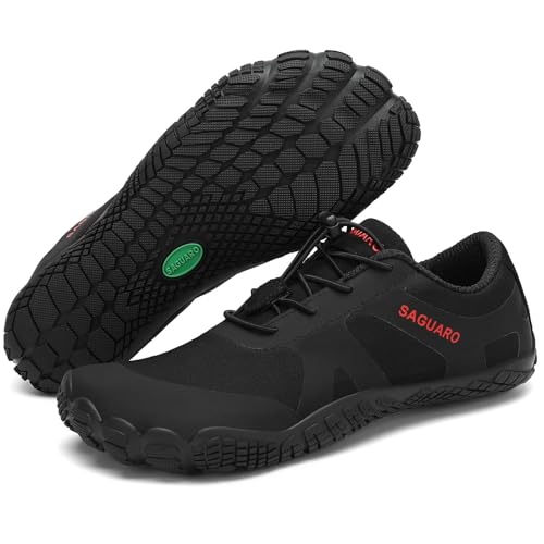 SAGUARO Scarpe Barefoot Trekking 44 EU Nerocarbonio