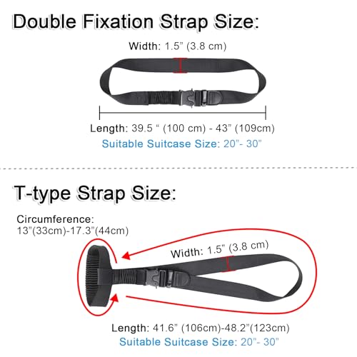 Image of Vigorport Luggage Straps, Stretchable Luggage Connector Strap for Suitcase