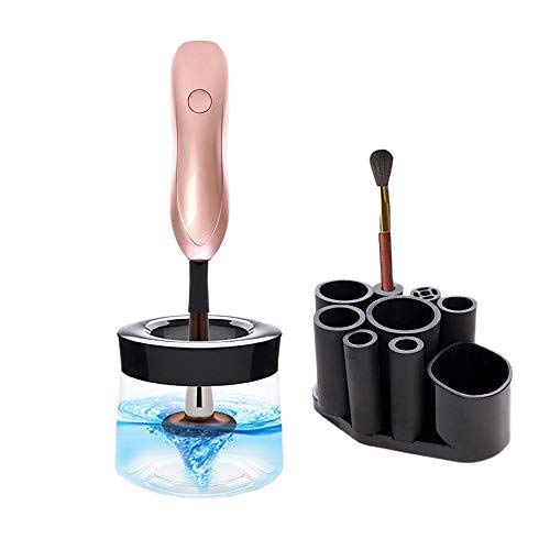 Makeup Brush Cleaner and Dryer Machine with 8 Rubber Holders USB Charging Instantly Wash and Dry Your Make up Brushes with 3 Adjustable Speeds