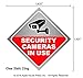 Security Camera Sticker - Video Surveillance Sign - Pack of 4, Window Cling 8 mil thick, For Inside of window, facing outside. Weatherproof