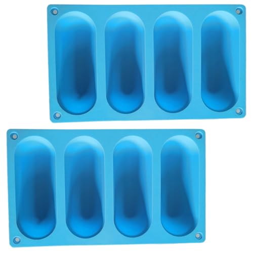 NIYANGLE Moldes de Silicona para Panecillos Largos 2 Piezas, Bandeja Resistente al Calor para Hornear Hot Dogs, Adecuado para Cocina Casera y Bricolaje