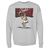 500 LEVEL Leylah Fernandez Player Name Crewneck Sweatshirt (Heather Gray, Large)