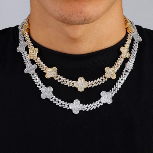 Moissanite Cuban Link Chain for Men Women, VVS 6MM Moissanite Necklaces 18k White Gold Plated S925 Silver Iced Out Lab Diamond Chain Miami Choker Hip Hop Necklace for Rapper 16-24inch3