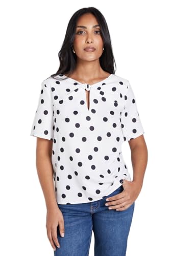 Image of Wallis Petite Polka Dot Woven Twist Blouse, 14, Ivory