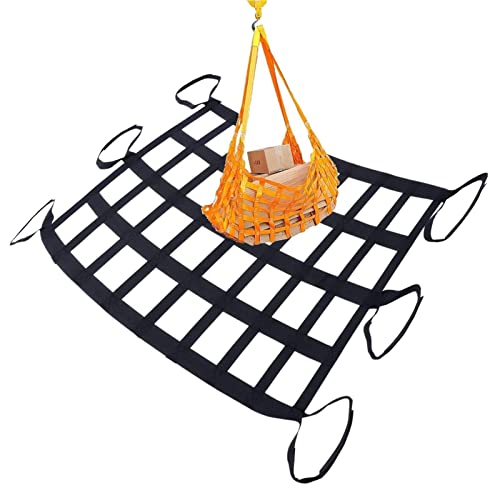 GUODDM Cargo Lifting Net - Polyester Flat Lifting Cargo Net, Lift Net for Industrial Loading and Unloading Tools, Decorative Fences Garden Climbing Net, Load 0.3-3.5 Ton(1 X 1M/Mesh 10cm/Load 300KG)