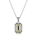 Newshe Women's Created Blue Sapphire White Cz 925 Sterling Silver Gemstone Pendant Chain Necklace 18"