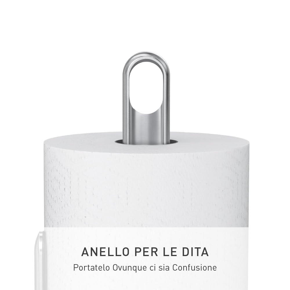simplehuman Braccio di tensione porta rotolo da cucina, autoportante, facile da strappare, base ponderata resistente (adatto per rotoli da cucina da 23-28 cm), acciaio inossidabile spazzolato, KT1203