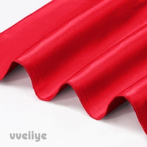 vveiiye 40 Pack Satin Napkins and Napkin Rings Set of 20 Red Satin Table Napkins 17 x 17 Inch, 20Pcs Silky Cloth Napkins for Wedding Party Banquets Dinner by vveiiye - Used condition - Image 6
