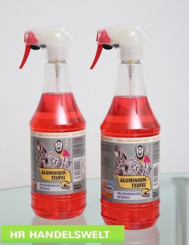 Preisvergleich Produktbild 2x 1L 1 Liter TUGA Aluminium-Teufel Plus Felgenreiniger Reinigung Alufelgen ROT