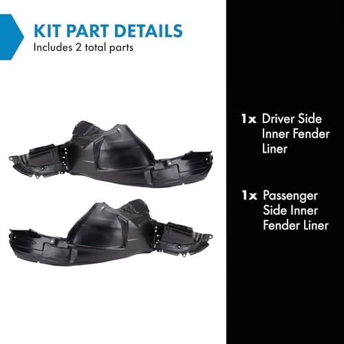 Image of TRQ Inner Fender Liner Set Compatible with 2007-2008 Subaru Forester SU1248113 SU1249113