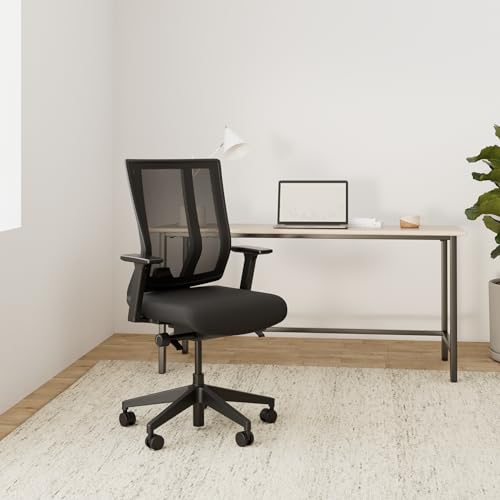 Image of Vari Task Chair- Varidesk Comfortable Ergonomic Office Chair with Mesh, Armrests and Rolling Casters - Easy Assembly, 300lb Capacity - Lumbar and Back Support - Home Office Chair- Black