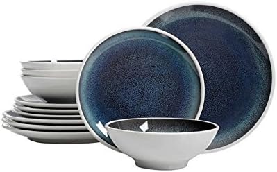 Laurie Gates 12-piece Melamine Dinnerware Set|Blue