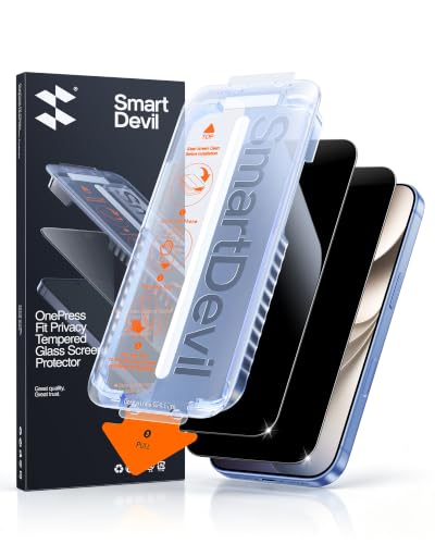 Image of SMARTDEVIL 2 Pack Privacy Screen Protector for Phone pro2027, 28 Anti-Spy 9H Tempered Glass, Impact & Scratch Resistant, Auto Dust & Bubble-Free Install Frame, Easy to Install, Case-Friendly