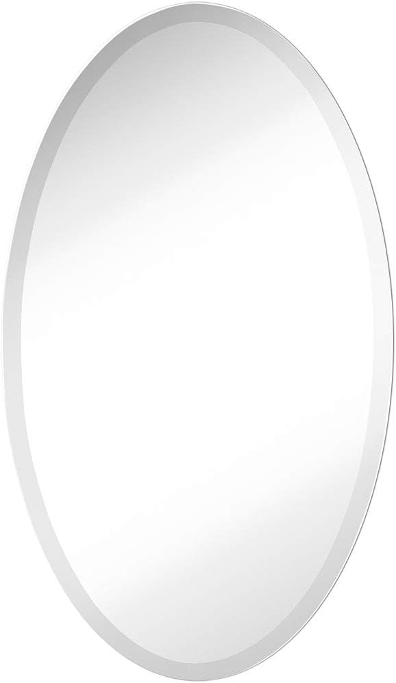 Hamilton Hills Large Oval Mirror Frameless and