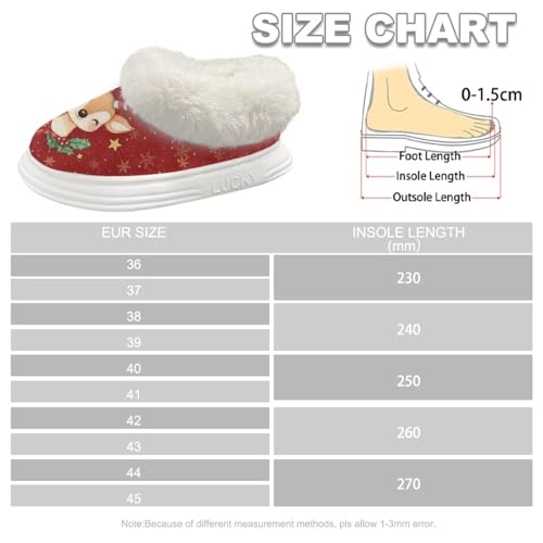 FOR U DESIGNS Christmas Fuzzy Slippers for Women Indoor Home Bedroom Shoes Lightweight House Slipper Non-slip Sole2