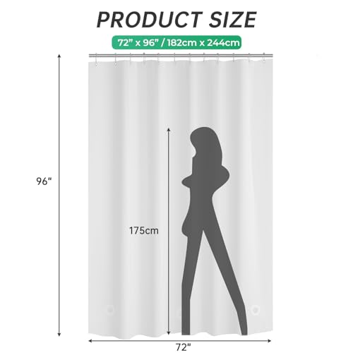 Image of AmazerBath 72x96 Shower Curtain Liner Plastic, Extra Long Shower Curtain Thick PEVA, Frosted Bathroom Curtain Liner 96 Length, Heavy Duty Shower Curtain with 3 Weighted Stones and 12 Grommet Holes