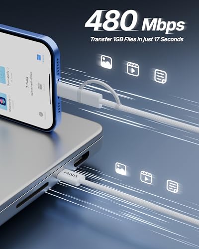 Image of FEDUS ZETTA-X7I 2 in 1 Type C to C & Lightning Cable 1M,60W PD Fast Charging Dual Cord, Apple CarPlay Supported,Dual Charger Wire for iPhone15 /14 /13 /12 /11 iPad MacBook Samsung S26 /25 /24 Ultra Android