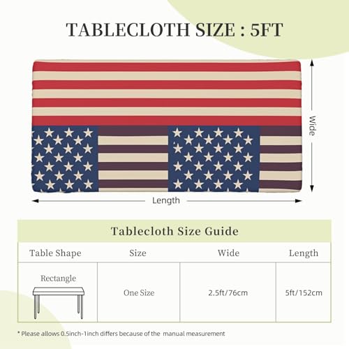 Nappe rectangulaire motif drapeau américain 76x152cm - 3