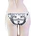 Lolita Tanga Panties Japanese Anime Cute String Bikini Ahego Disease Faces Print, Ahegao Grey, Medium