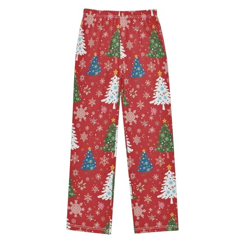 Christmas Pajama Pants Christmas Tree White Snowflakes Long Sleep Pants Lounge Bottoms