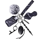 Self Defense Key Chain Set for Women and Girls,Keychain Accessories Cute Sets Teen Girl Gifts Including Safety Alarm, Window Breaker Tool, Lip Balm Keychain, Emergency Whistle