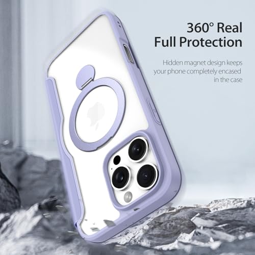 Coque iPhone 16 en cuir PU violet et dos transparent haute résistance - 2