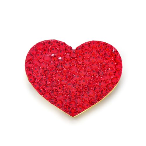 Image of Heart Brooches for Women Rhinestone Crystal Heart Brooch Pin Gift for Wife Girlfriend