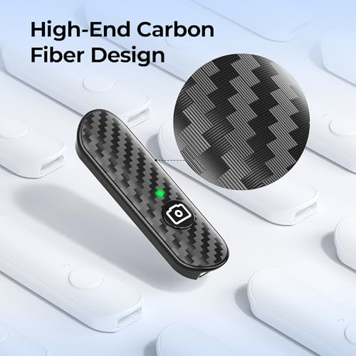 ATUMTEK Bluetooth Remote Shutter, Carbon Fiber Design, Rechargeable Camera Remote Control for iOS & Android Smartphones, Compact and Portable, with Type-C Charging, 10m Remote Range, Bluetooth 5.0 - Thumbnail 4