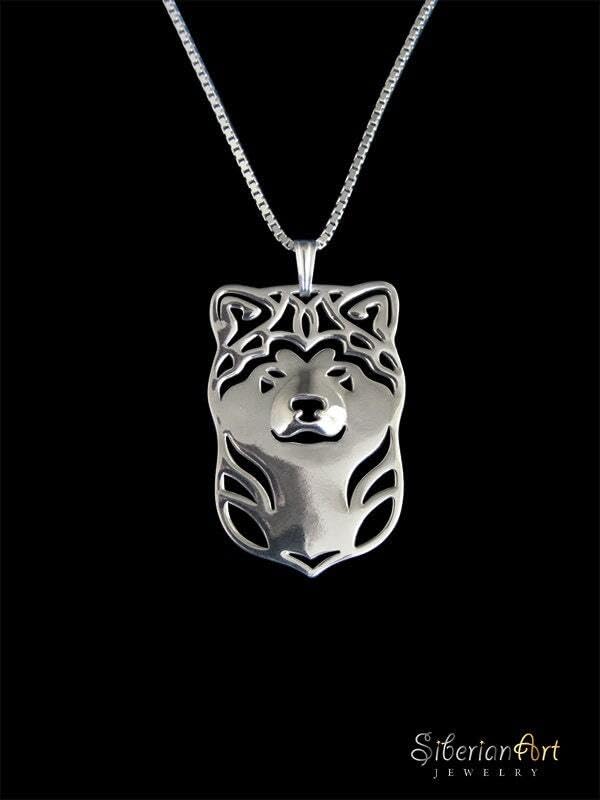 925 Sterling Silver Japanese Akita Inu Necklace Gift For Dog Lovers Dog Necklace Pet Jewelry Dog Memorial Dog Keepsake Pet Rare Handmade Personalized Animal Jewelry Unique Anniversary Custom Jewelry