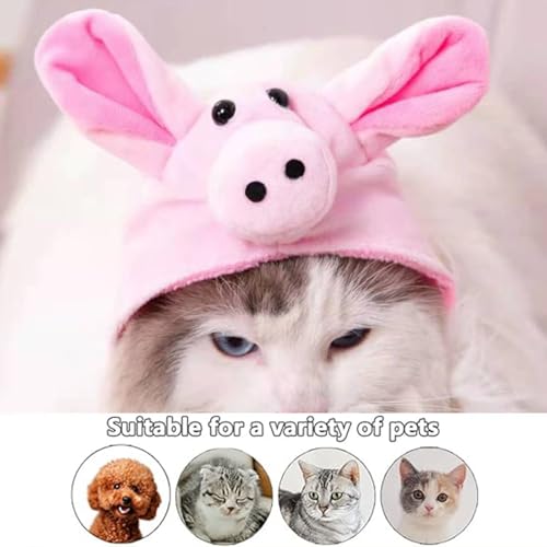Pet Cute Hat TAIZER 3 Pcs Duckling Hat Cat Piggy Hat Cat Adjustable Pet Headwear Hat with Ears Cat Puppy Pet Hat Cute Headwear Funny Hat Party Costume (yellow) - Image 4