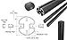 CRL R36CKBL Matte Black 3" Diameter Round 180 Degree 36" Center Post Kit