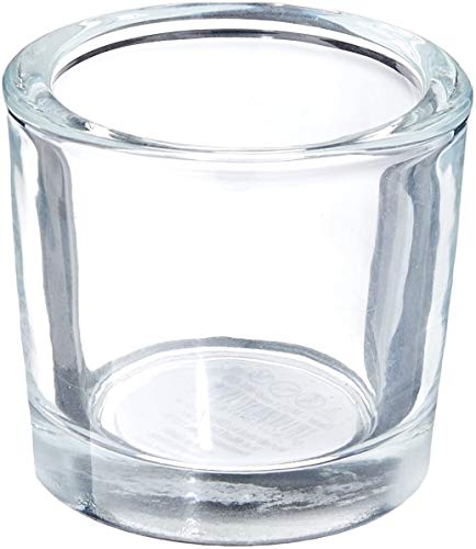 Hosley Set of 24 Heavy Clear Chunky Glass Tea Light LED Votive Candle Holders 2.4 Inch High. Ideal for Weddings Parties Spa Aromatherapy Bridal Setting Reiki Meditation O9