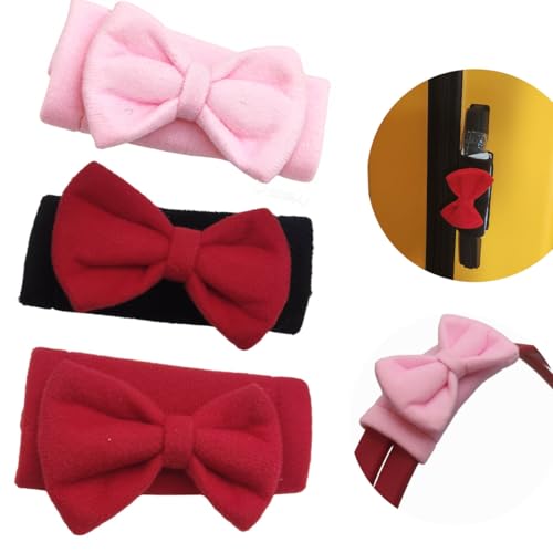 Wanchuan Luggage Handle Wrap 3pcs - Suitcase Identifier Bag Strap Cover with Bow Decoration for Travel Tote, Easy Identification Grips, Markers for Luggage Tags