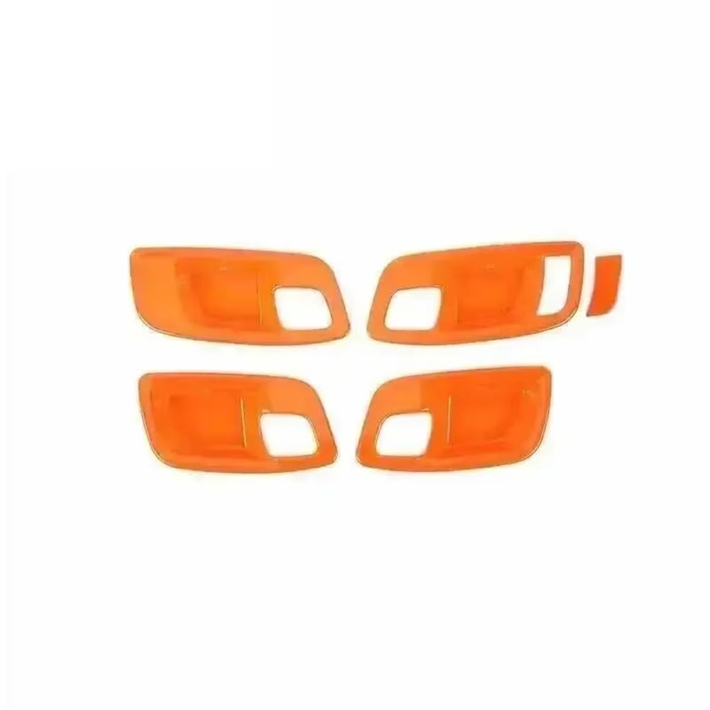 Dyog 5 Pcs Orange Car Interior Decoration Cover Car Inner Door Handle Bowl Decoration Cover For Charger For Chrysler 300C 2011 Up Interior Accessories(5 Pcs Orange)