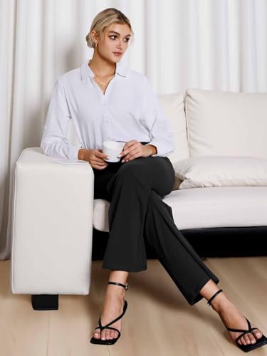 Wide Leg Yoga Pants Women Stretch Dress Work Pants with Pockets Lounge Casual Sweatpants4