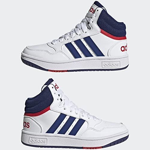 Adidas LWO39 Hoops 3.0 Mid Basketball Shoe, White/Victory Blue/Better Scarlet, 4.5 Us Unisex Big Kid thumb #8