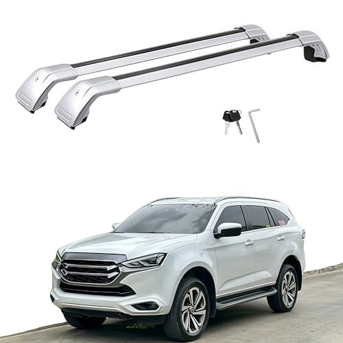 Roof Rack Cross Bars Fit for Isuzu MU-X 2021-2025 Aluminum Crossbars Cargo Carrier 2PCS Silver