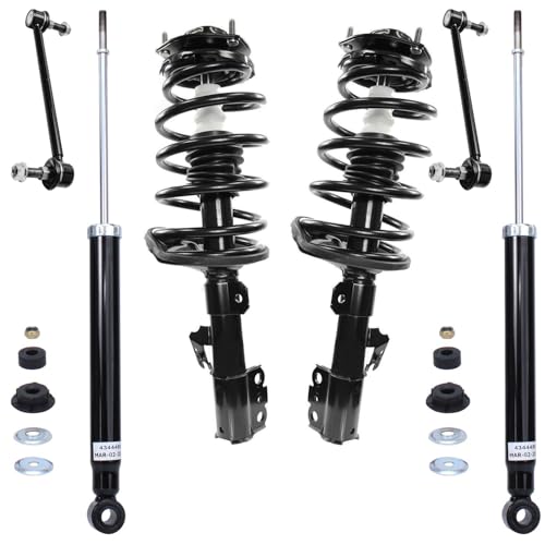 Detroit Axle - 6pc Suspension Kit for Toyota 2004 2005 2006 Sienna, 2 Front Struts with Coil Spring Assembly 2 Front Sway Bar End Links 2 Rear Shock Absorbers Replacement