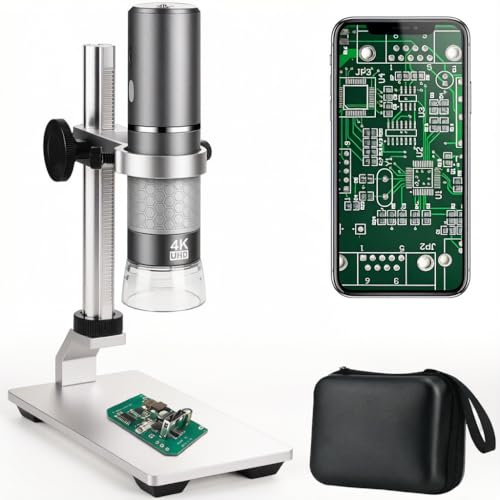 Image of Jiusion 4K WiFi USB Digital Handheld Microscope with Professional Stand