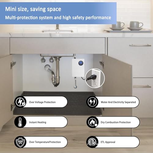 image for ECOTINYMACH 110V Tankless Water Heater Electric, 3000W Compact Water H