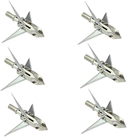 LIEYING Archery Ramcat Broadheads 100gr 3 Blade Arrow Tips Points for Bow Hunting Orignal Pack Arrow Head 6/12/24 PCS (White,24 PCS)
