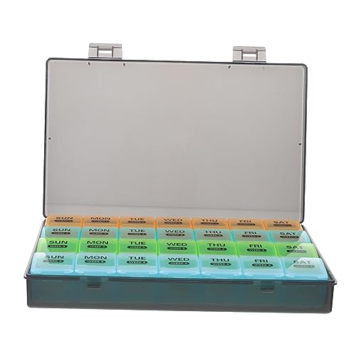 VALICLUD 1 Set Portable Weekly Pill Organizer Compartment Medicine Box Convenient for Travel Separate Sub Shell Design