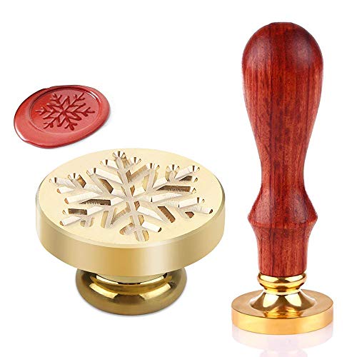 Wax Seal Stamp, Retro Wood Stamp Classic Initial Wax Seal Stamp With Handle, Great For Embellishment Of Envelopes, Invitations, Wine Packages, Greeting Cards, Etc (Snowflake) #TOP5