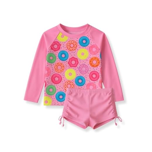 Kit 2 Peças Biquini Infantil Menina Shorts Proteção Uv 50 (BR, Idade, 8 Anos, Rosa Claro)