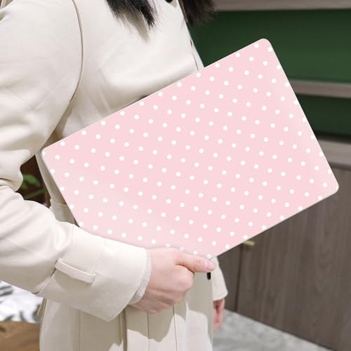 Image of MEEgoodo Case for M5 /M4 /M3 /M2 MacBook Air 13 inch 2026 2025 2024 2022, Fit Model A3449 /A3240 /A3113 /A2681, Case Compatible with MacBook Air 13.6-inch, Pink & Polka Dots