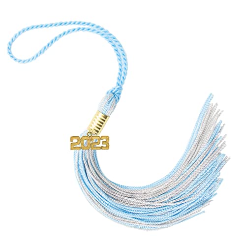 Tassel Depot 2023 Light Blue/Gray Graduation Tassel - Every School Color Available - Made in USA